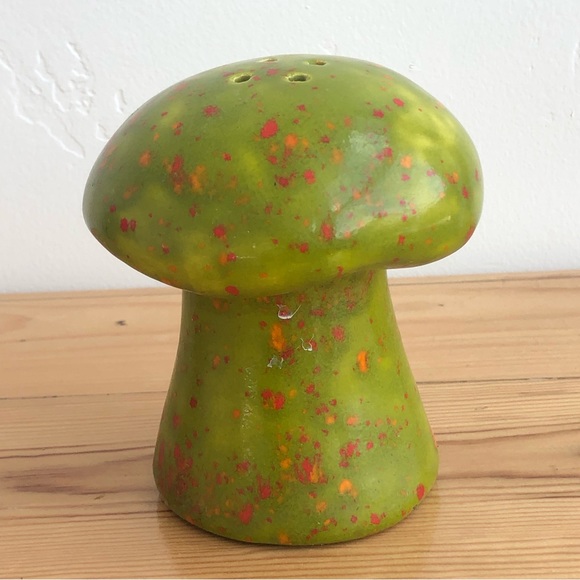 Vintage 70s speckled ceramic large mushroom shaker - Picture 3 of 13